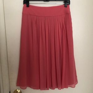 Chiffon pink knee length skirt